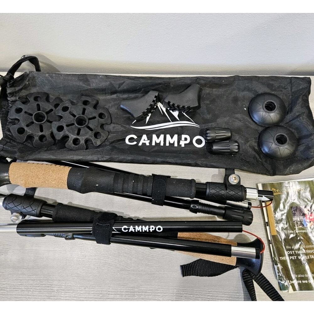 Campo 2pc Trekking Poles Collapsible Hiking Poles Cork Handle Walking Stick